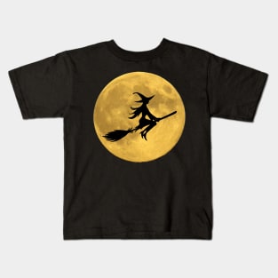 Halloween Witch & Moon Kids T-Shirt